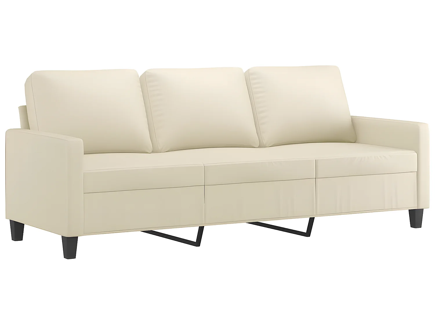 3-zitsbank Crème 180 cm Kunstleer