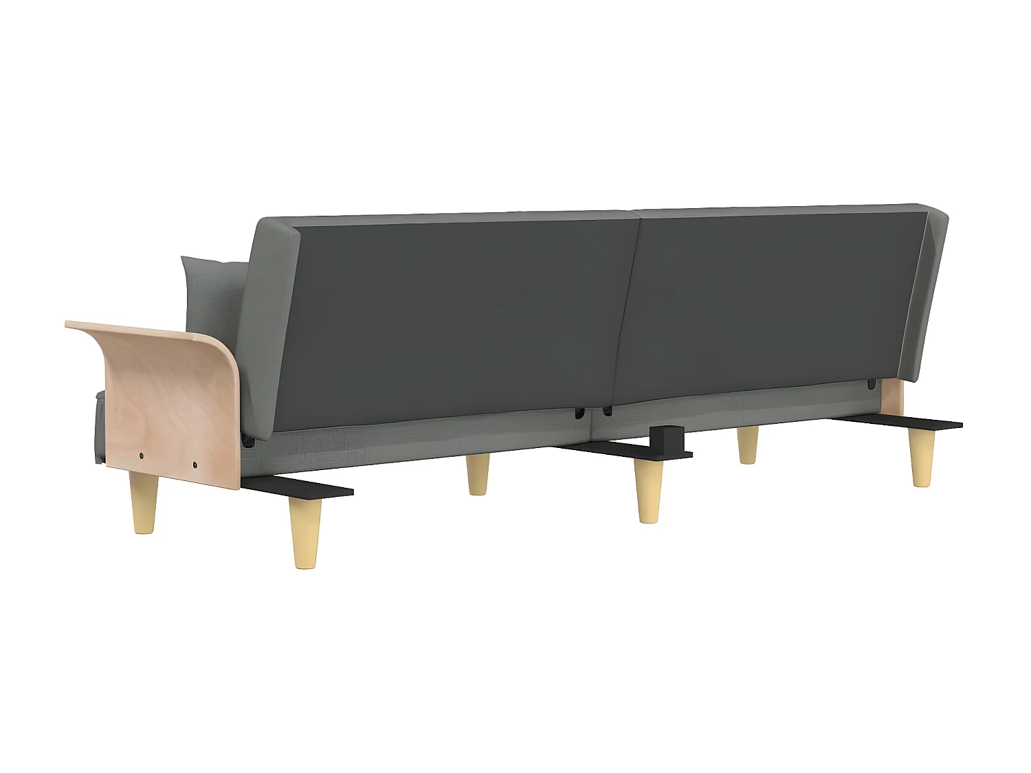 Slaapbank met armleuningen donkergrijze stof