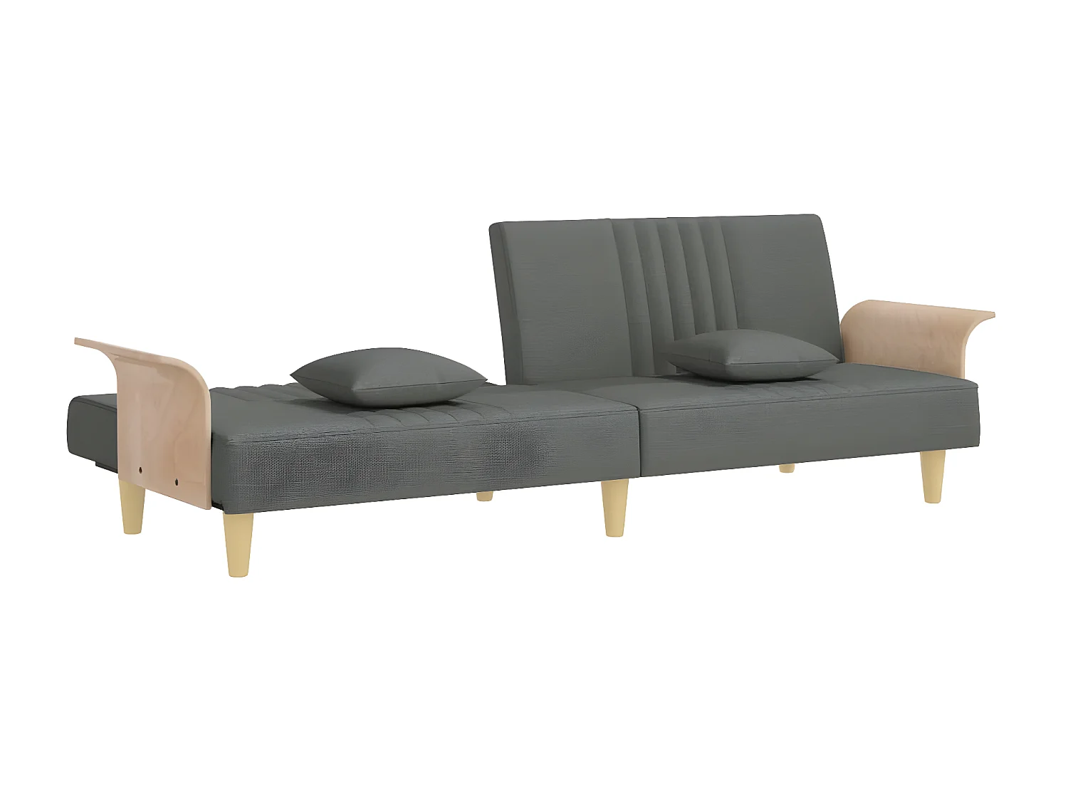 Slaapbank met armleuningen donkergrijze stof