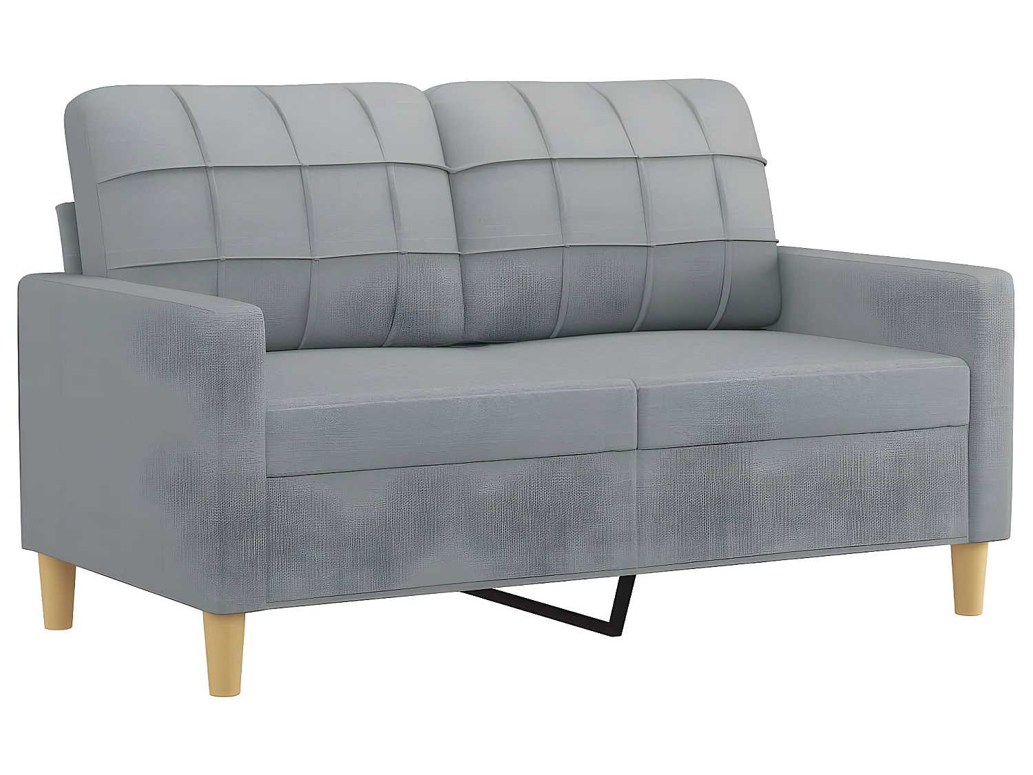 3-teiliges Sofaset mit Kissen aus hellgrauem Stoff