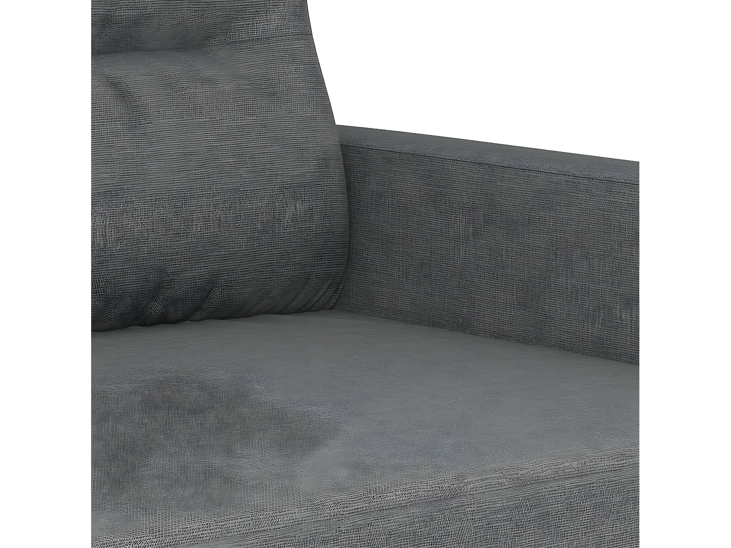 Ensemble de canapés 2 pcs coussins gris foncé tissu