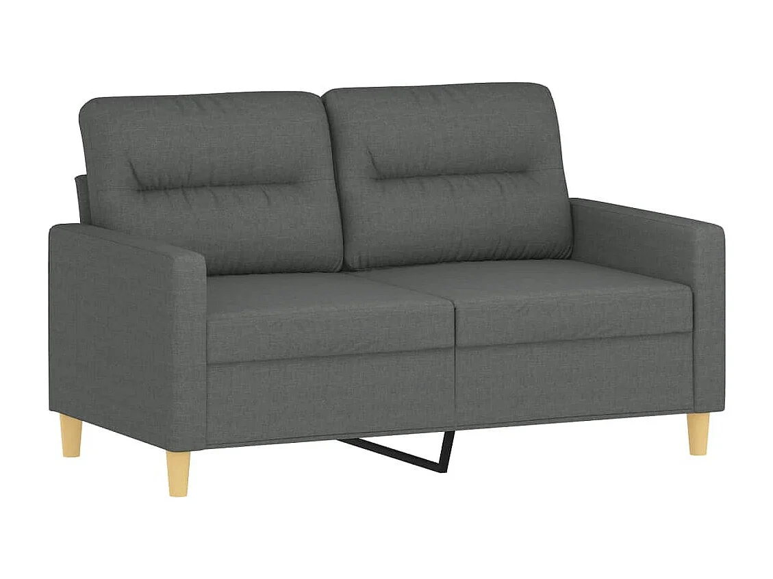 Ensemble de canapés 2 pcs coussins gris foncé tissu