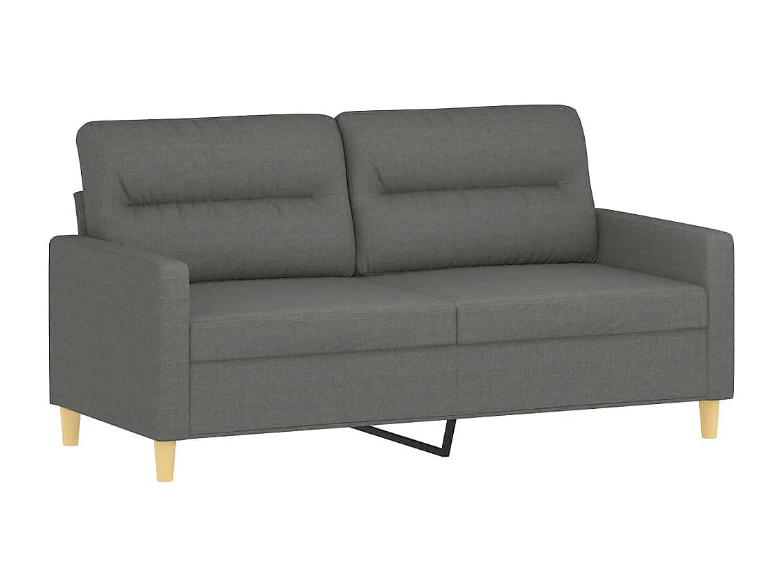 Ensemble de canapés 2 pcs coussins gris foncé tissu