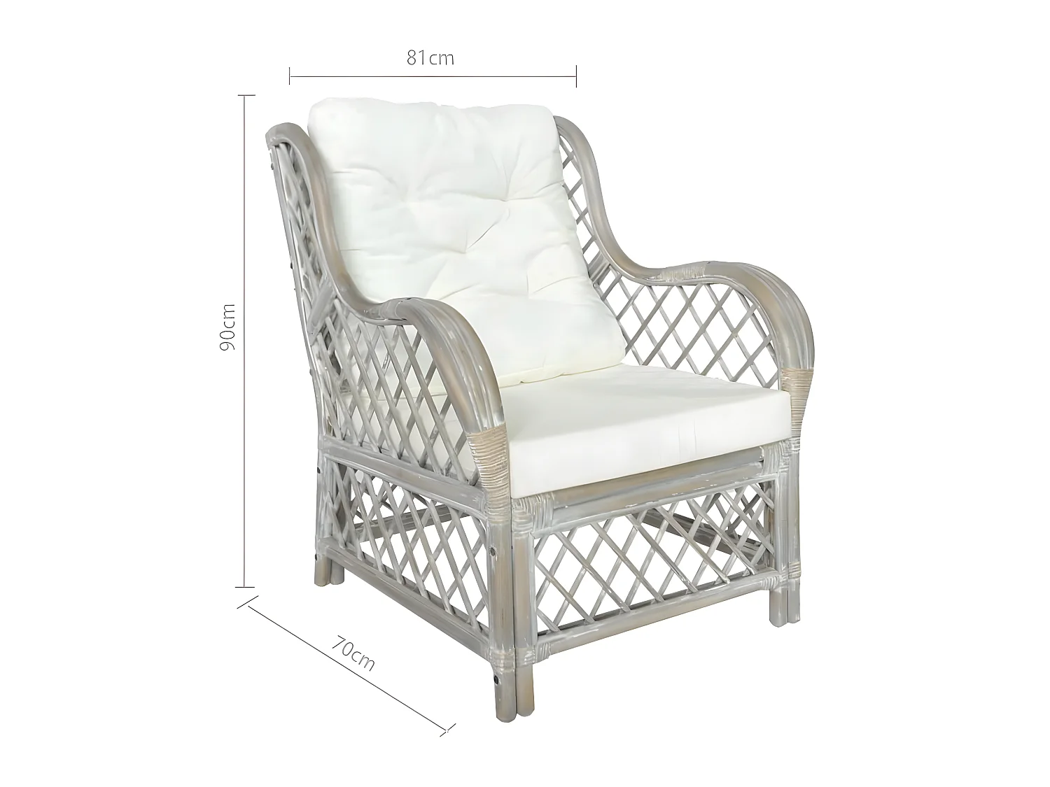 Canapé avec coussin Gris Rotin naturel et lin