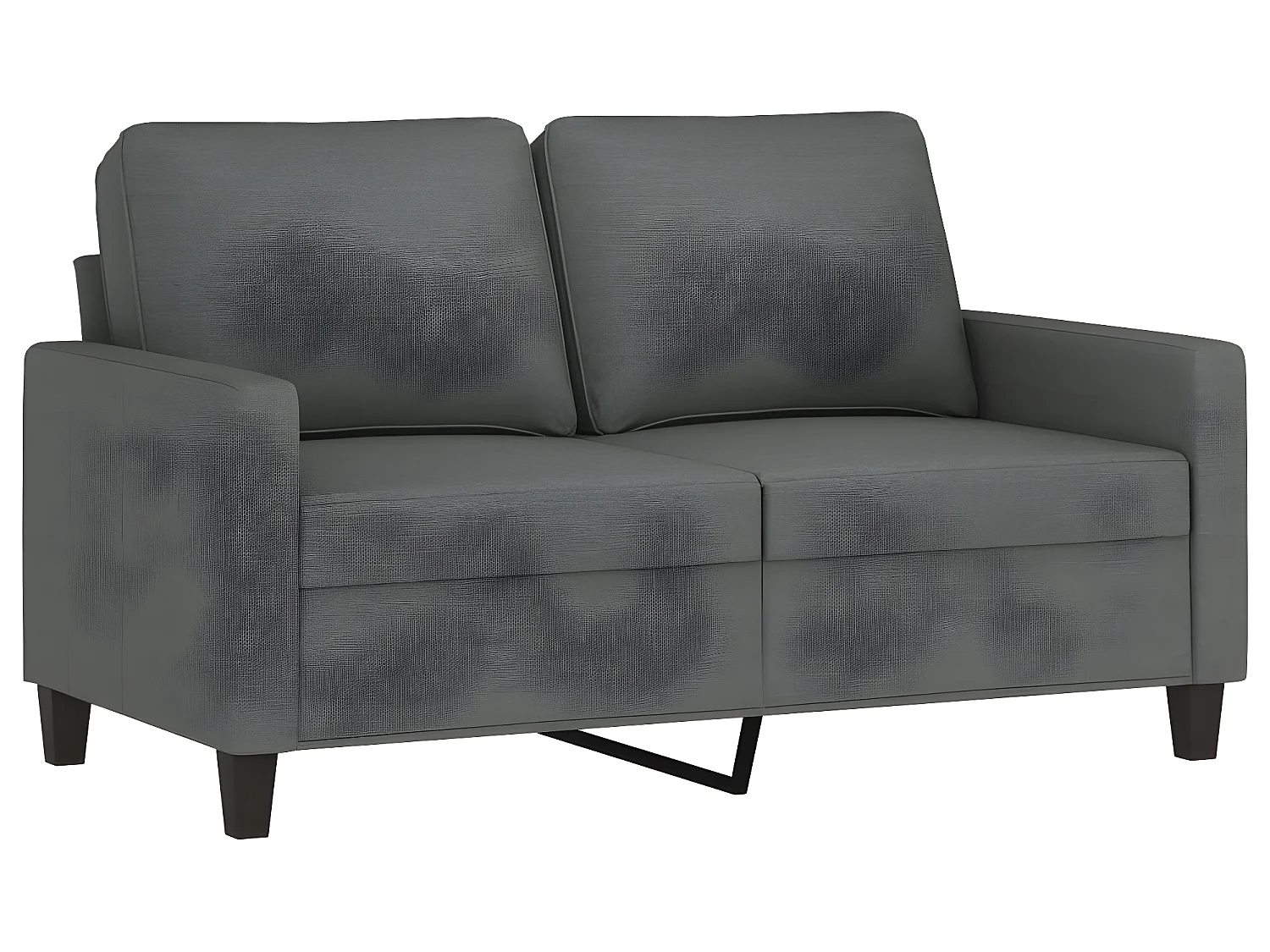 Set divano 2 pezzi con cuscini in tessuto grigio scuro