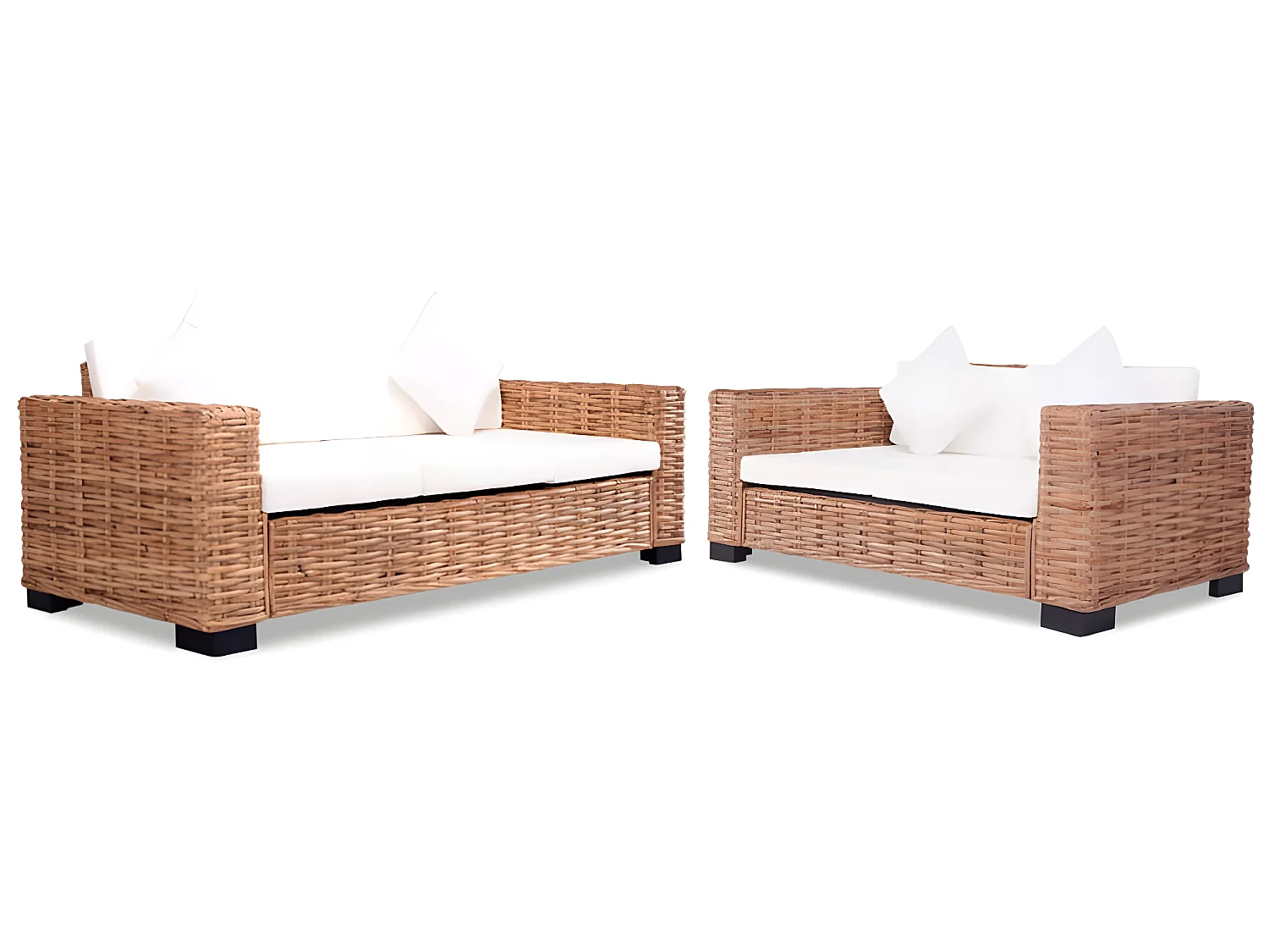 Ensemble de canapés 15 pcs Rotin naturel