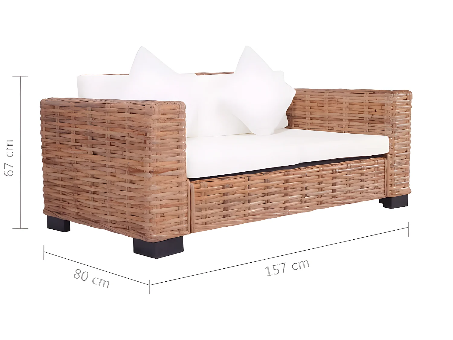 Ensemble de canapés 15 pcs Rotin naturel