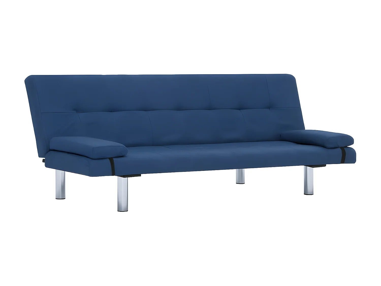 Slaapbank met twee kussens Blauw Polyester