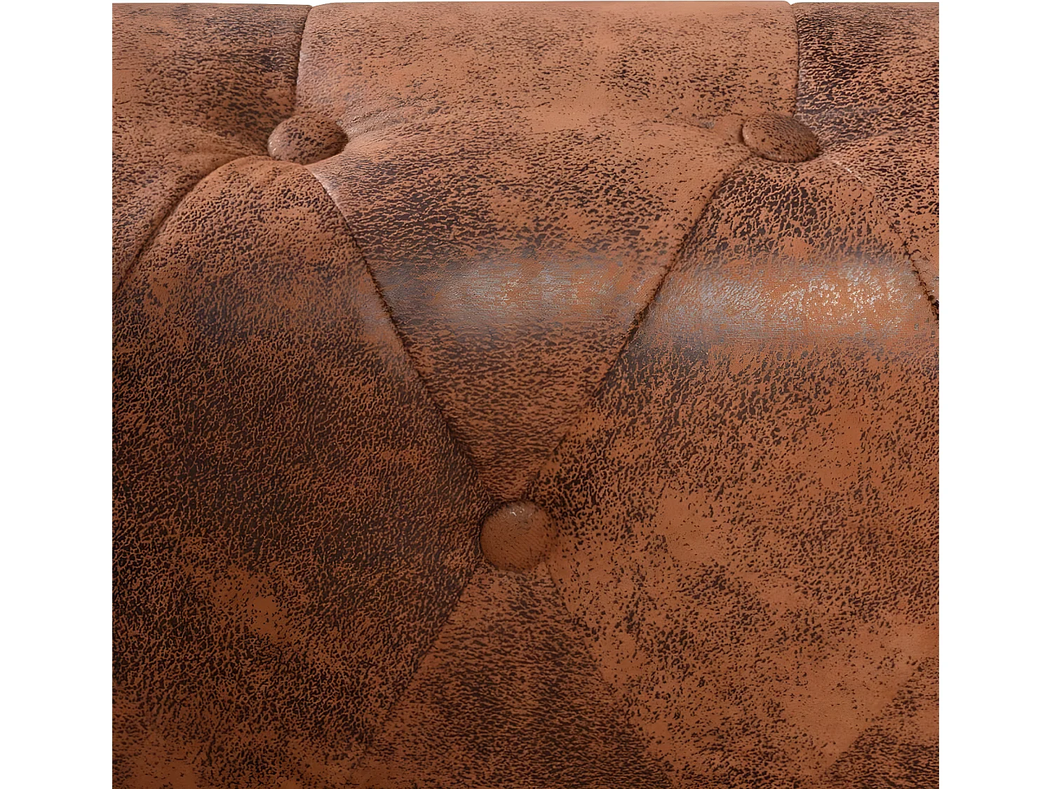 Canapé d'angle Chesterfield 6 Places Cuir artificiel Marron