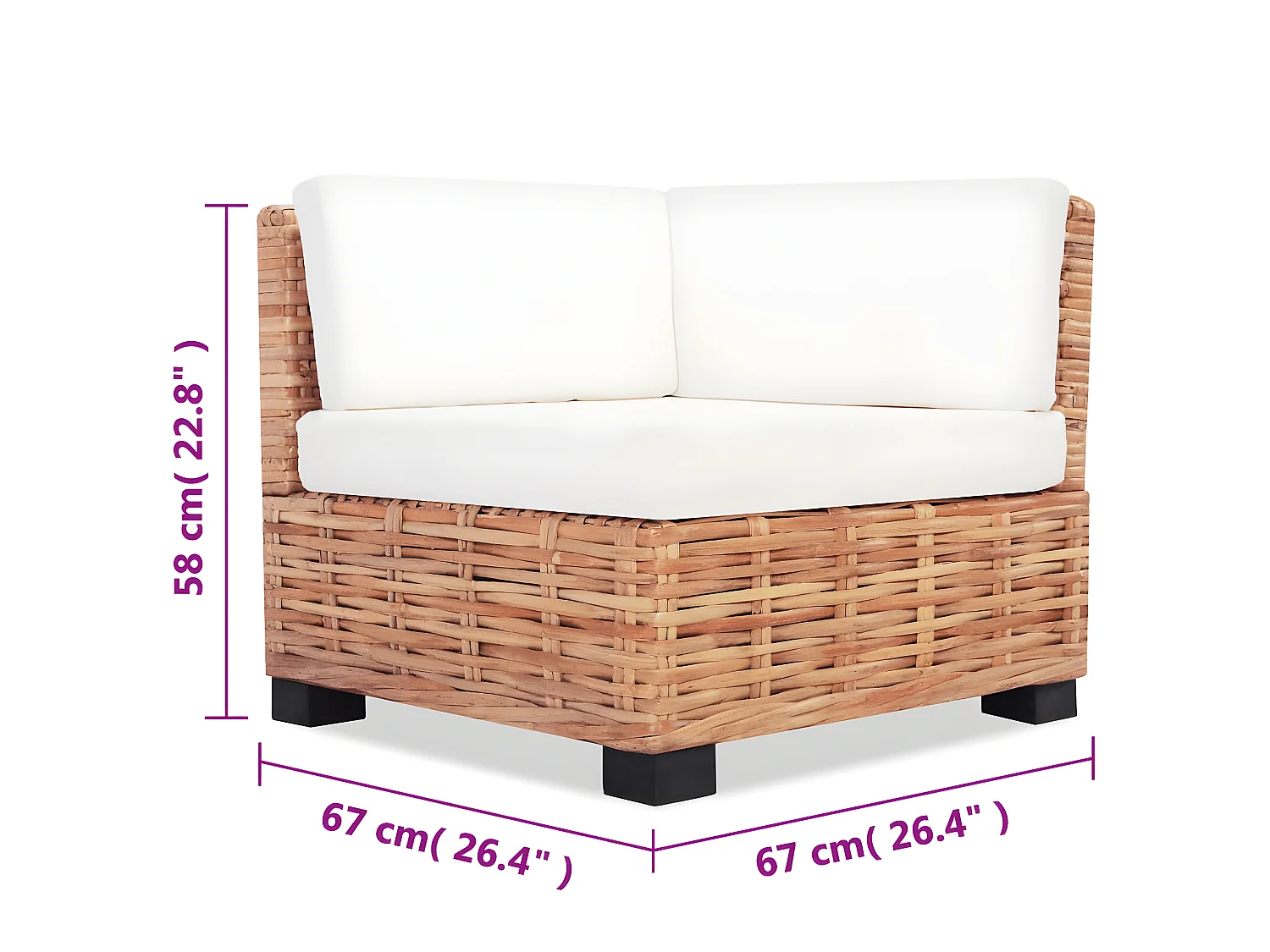 Sofagarnitur 18-tlg. Natürliches Rattan