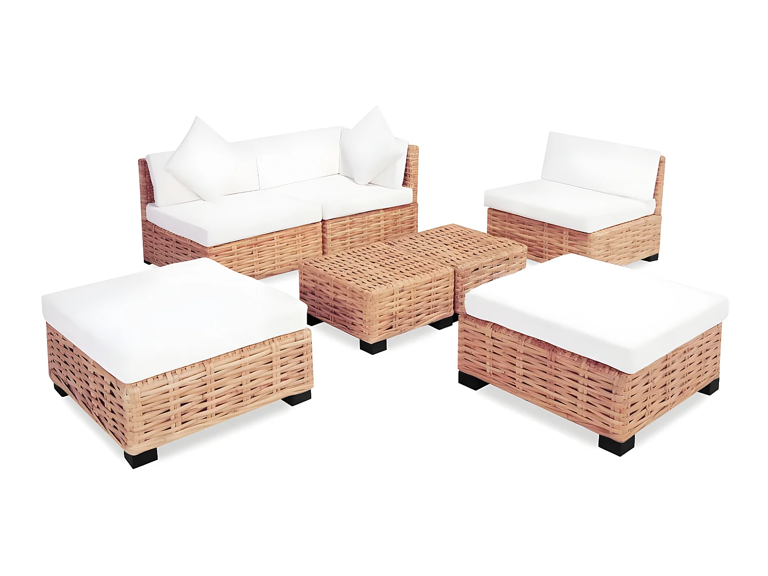 Set divano 18 pezzi Rattan naturale