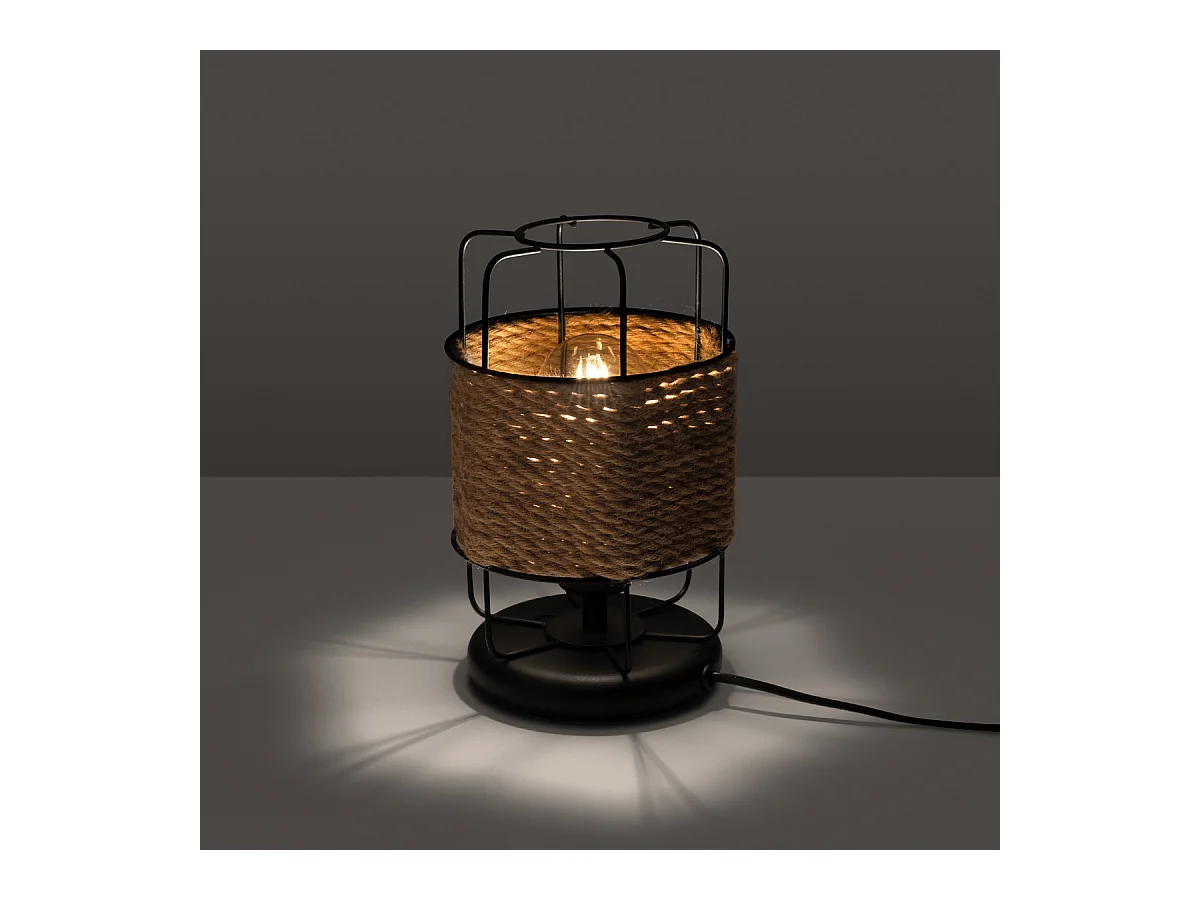 Bureaulampen Gizur Industrieel Van  - 1 Lichtbronnen - L.15 X H.25 Cm - Zwart/Koord