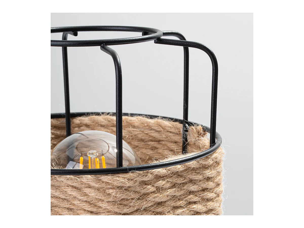 Bureaulampen Gizur Industrieel Van  - 1 Lichtbronnen - L.15 X H.25 Cm - Zwart/Koord