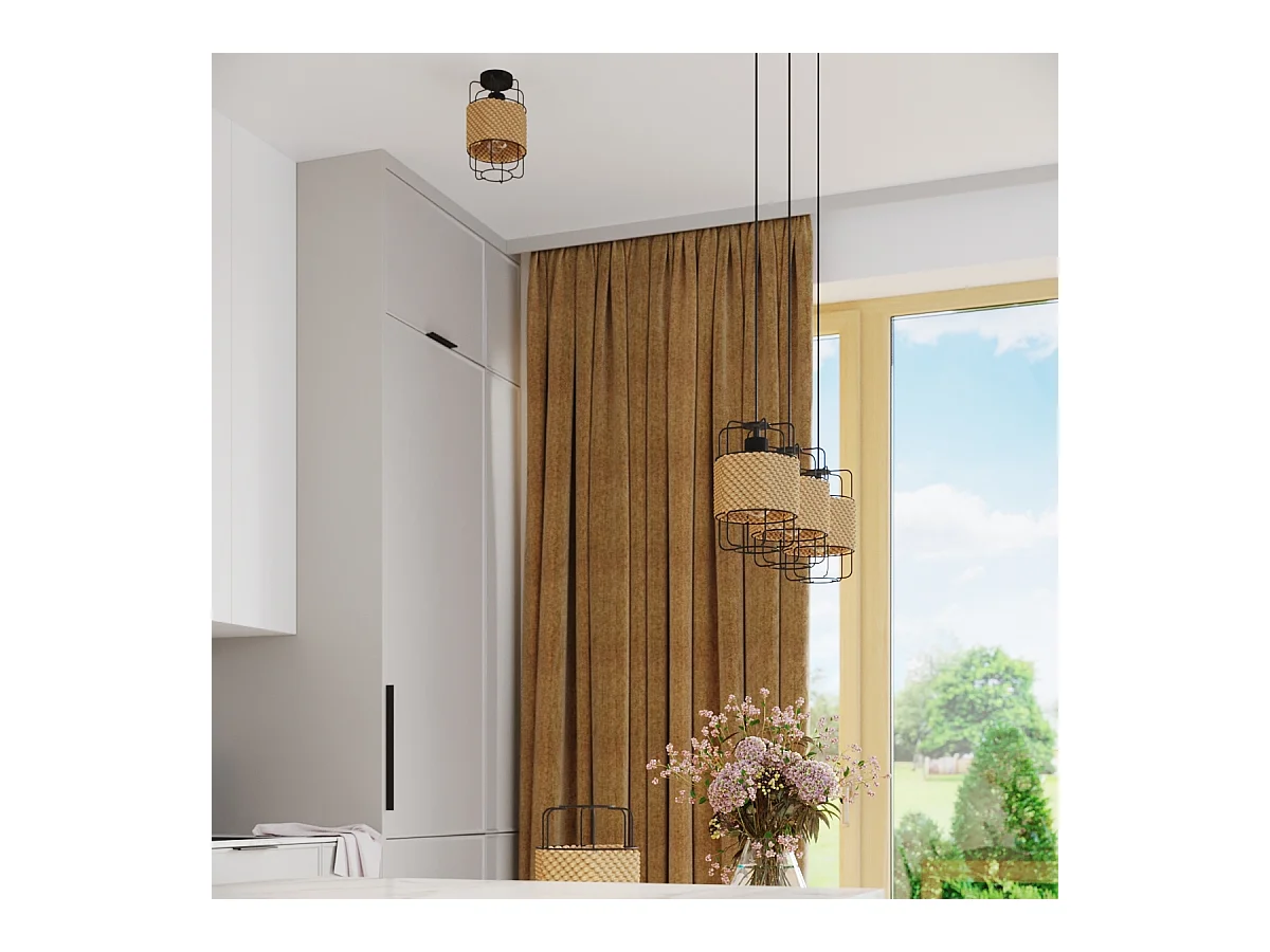 Bureaulampen Gizur Industrieel Van  - 1 Lichtbronnen - L.15 X H.25 Cm - Zwart/Koord