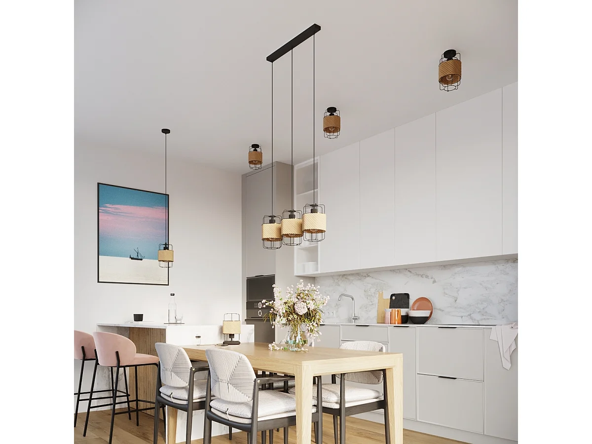 Lampes De Bureau Gizur Industriel En Acier/Corde - 1 Sources Lumineuses - L.15 X H.25 Cm - Noir/Cordon