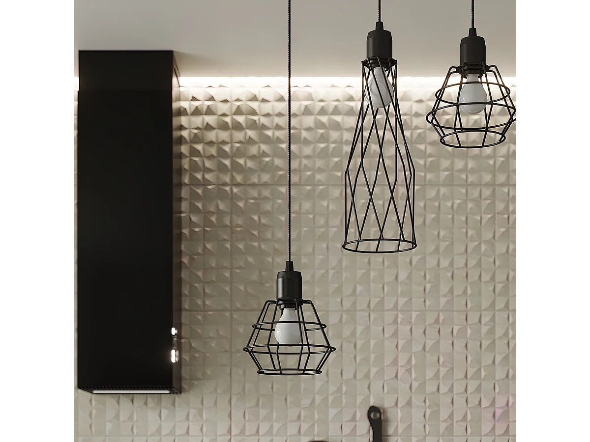 Lampade Da Parete Suba Industriale Di Acciaio - 1 Sorgenti Luminose - L.15 X A.23 Cm - Nero