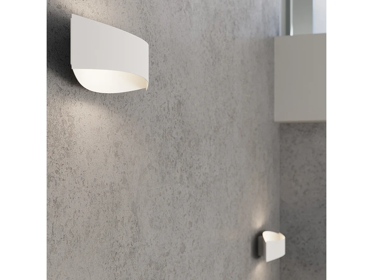 Lampada da parete TONI moderno di acciaio - 1 sorgenti luminose - L.12 x A.12 cm - bianco