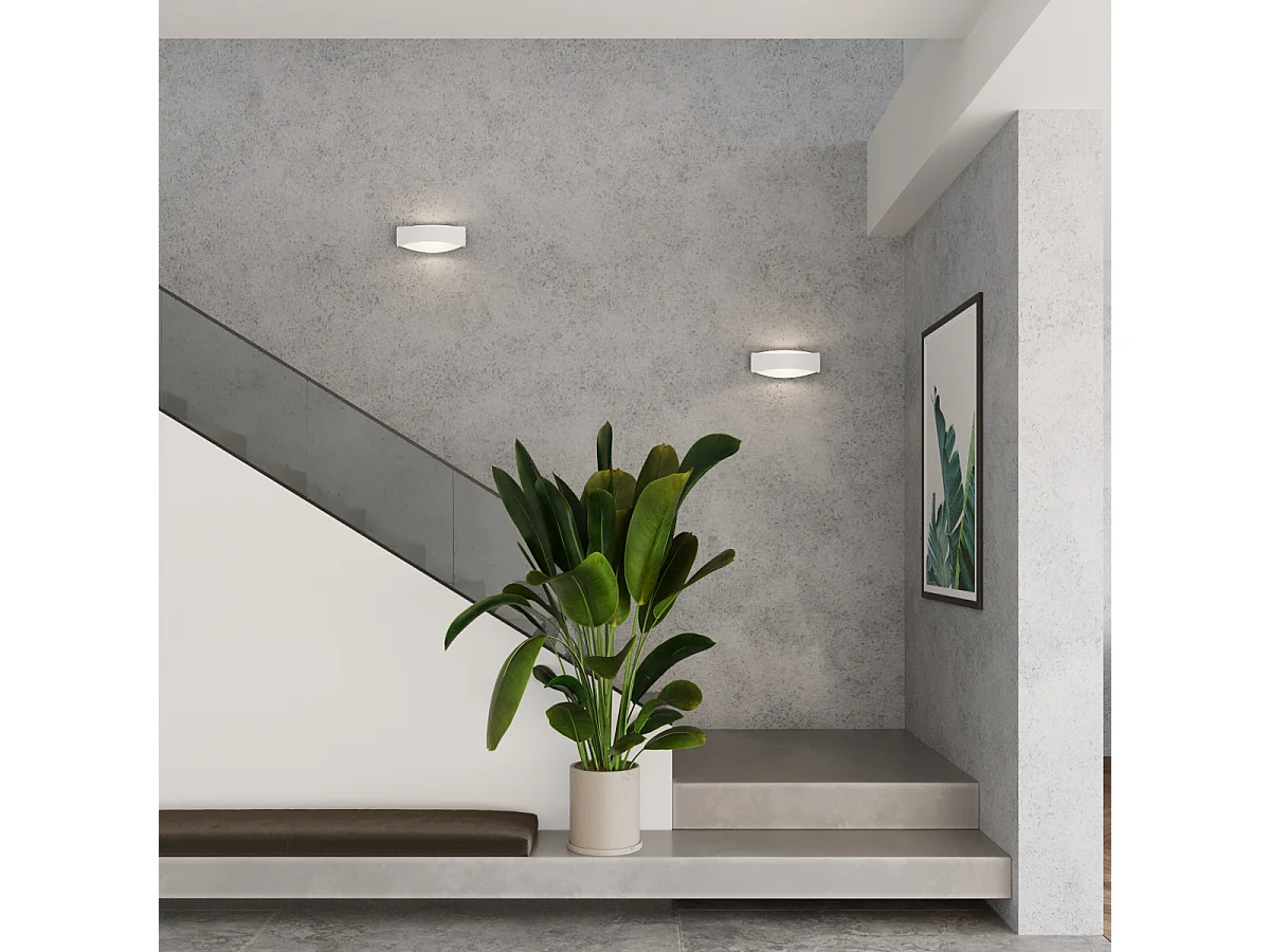 Lampada da parete TONI moderno di acciaio - 1 sorgenti luminose - L.12 x A.12 cm - bianco