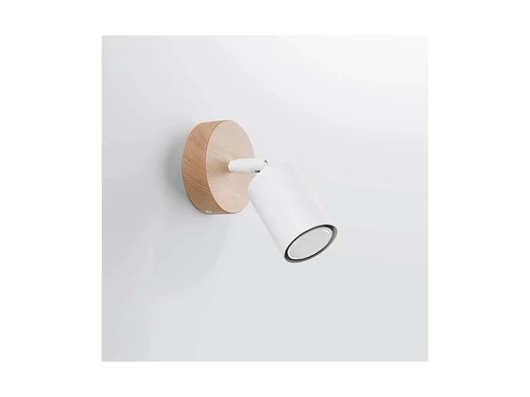 Appliques Verdo Moderne En Acier/Bois - 1 Sources Lumineuses - L.16 X H.16 Cm - Bois Blanc