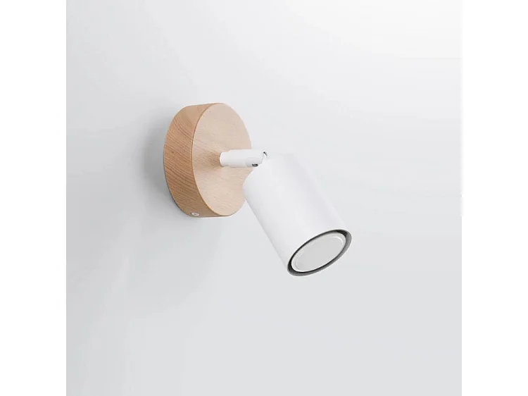 Applique Verdo Moderne En Acier/Bois - 1 Sources Lumineuses - L.16 X H.16 Cm - Bois Blanc