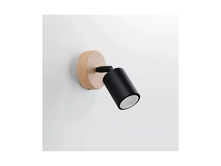 Appliques Verdo Moderne En Acier/Bois - 1 Sources Lumineuses - L.16 X H.16 Cm - Bois Noir
