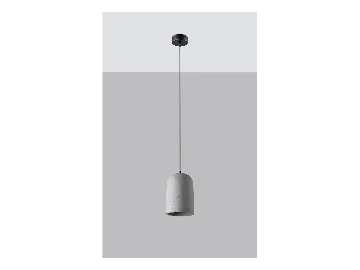 Lampes Suspendues Nimis Minimaliste En Pvc/Béton - 1 Sources Lumineuses - L.14,5 X H.125 Cm - Gris Noir