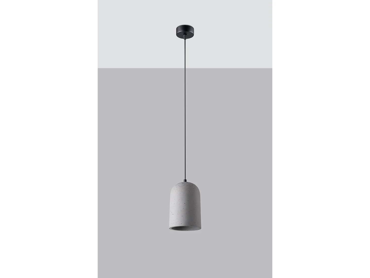 Lampes Suspendues Nimis Minimaliste En Pvc/Béton - 1 Sources Lumineuses - L.14,5 X H.125 Cm - Gris Noir