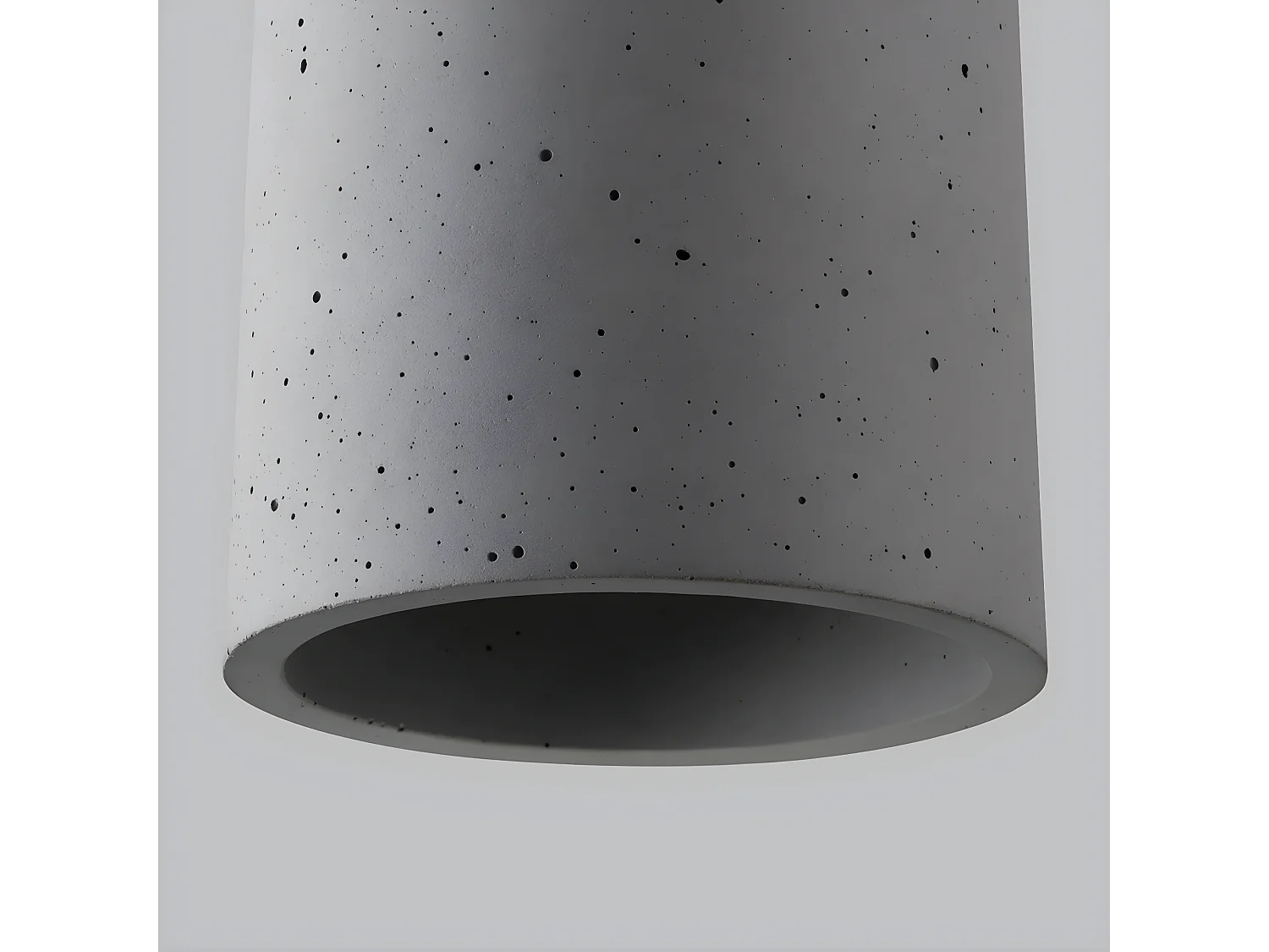 Lampes Suspendues Nimis Minimaliste En Pvc/Béton - 1 Sources Lumineuses - L.14,5 X H.125 Cm - Gris Noir