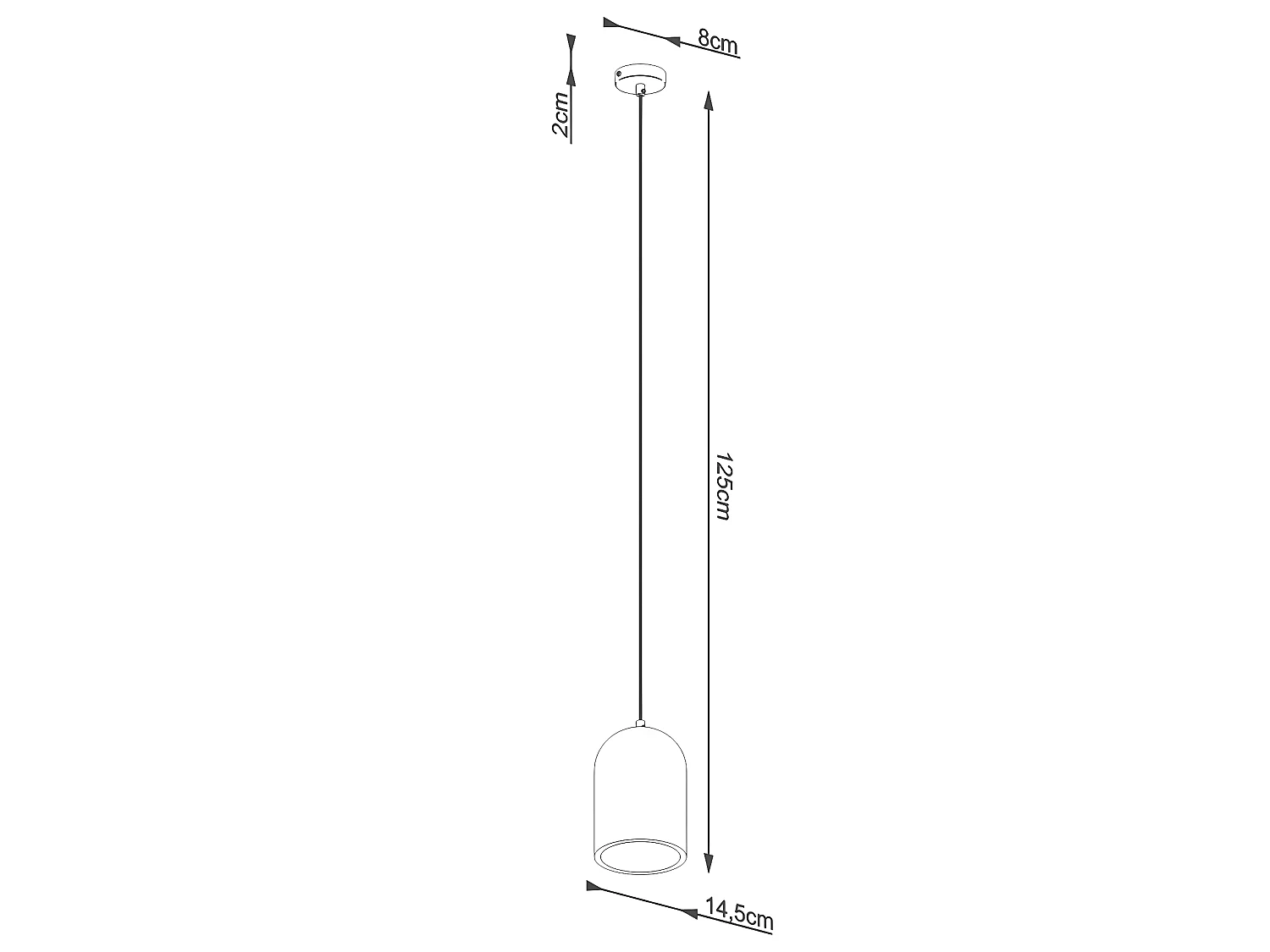 Lampes Suspendues Nimis Minimaliste En Pvc/Béton - 1 Sources Lumineuses - L.14,5 X H.125 Cm - Gris Noir