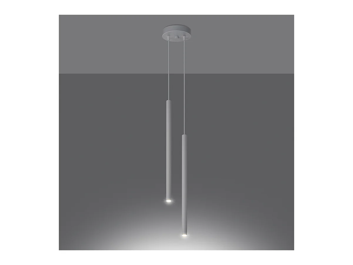 Lampade A Sospensione Pastelo Moderno Di Acciaio - 2 Sorgenti Luminose - L.15 X A.118 Cm - Bianco
