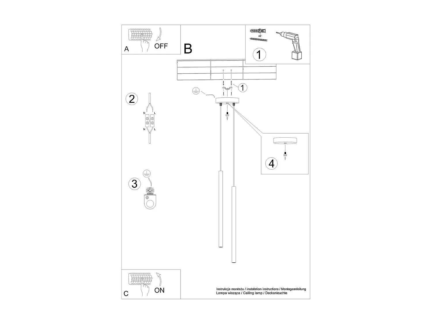 Lampes Suspendues Pastelo Moderne En Acier - 2 Sources Lumineuses - L.15 X H.118 Cm - Blanc
