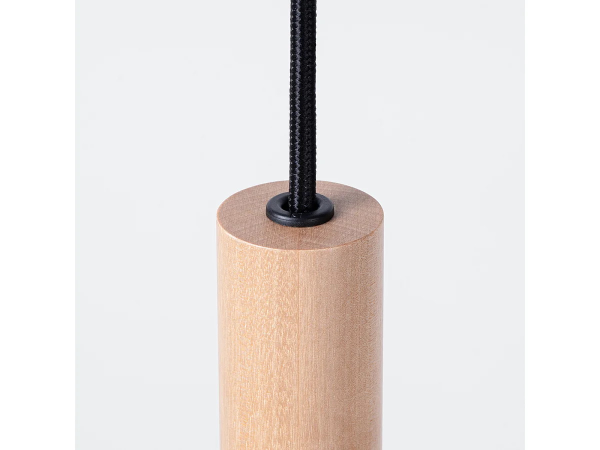Lámpara colgantes PASTELO moderno de acero/madera - 3 fuentes luminosas - L.30 x A.110 cm - madera