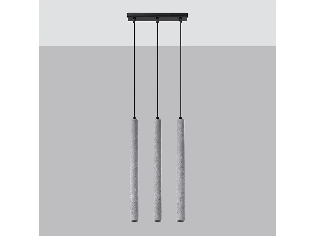 Hanglampen Pastelo Modern Van  - 3 Lichtbronnen - L.30 X H.110 Cm - Grijs