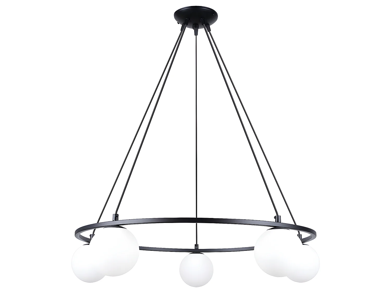 Kroonluchters Yoli Modern Van  - 5 Lichtbronnen - L.80 X H.98 Cm - Zwart