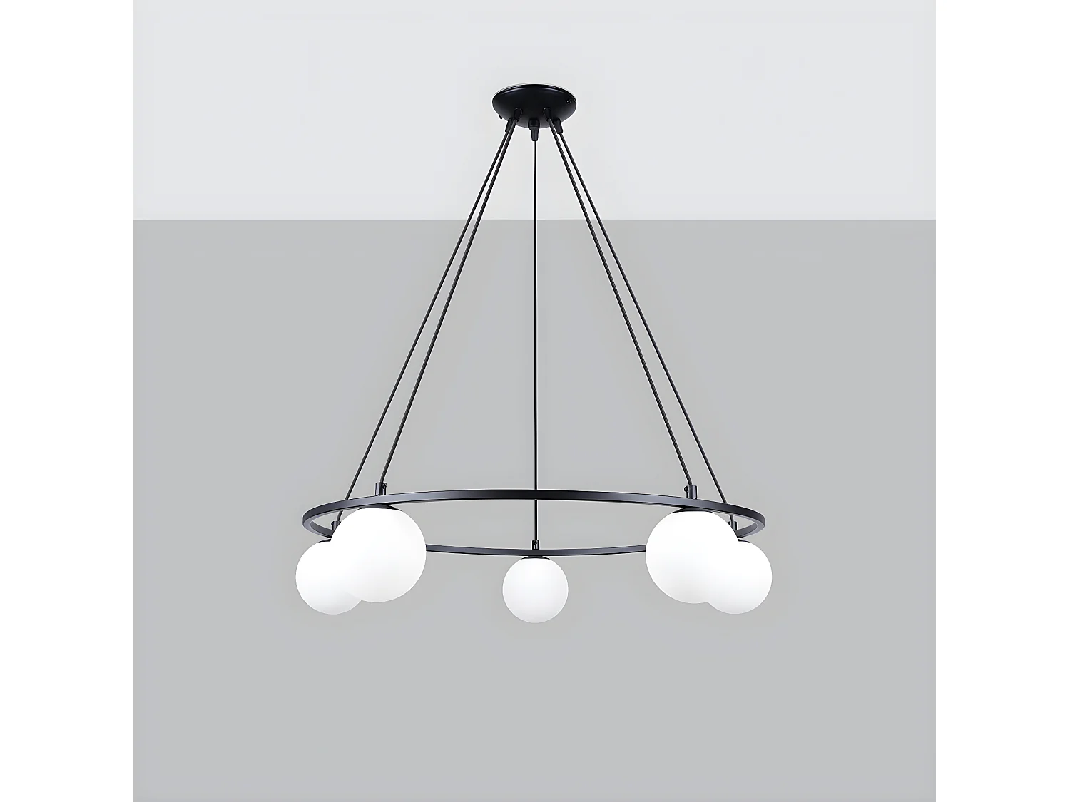 Kroonluchters Yoli Modern Van  - 5 Lichtbronnen - L.80 X H.98 Cm - Zwart