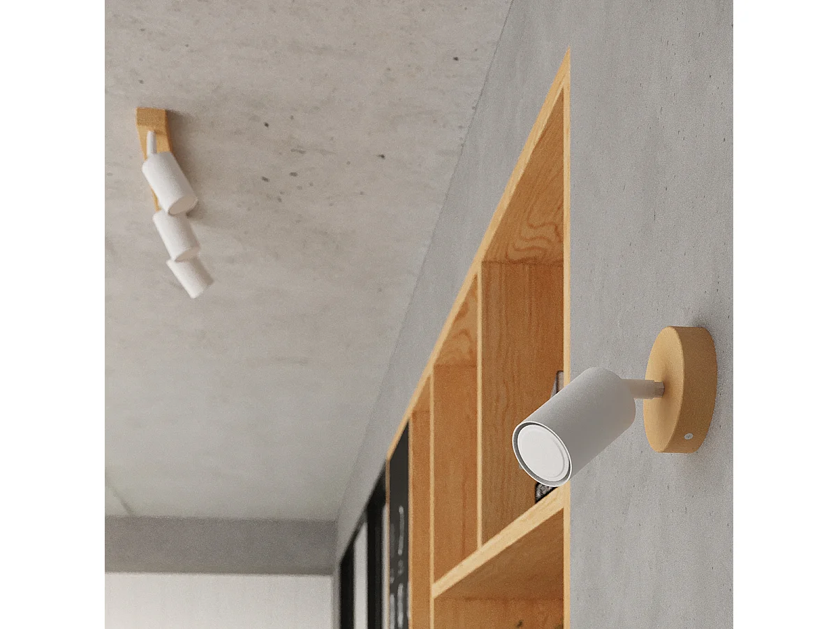 Lámparas De Techo Verdo Moderno De Acero/Madera - 3 Fuentes Luminosas - L.61 X A.17,5 Cm - Madera Blanca