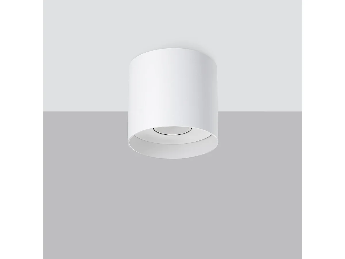 Plafondlamp MIKA minimalistisch van  - 1 lichtbronnen - L.12 x H.11 cm - wit