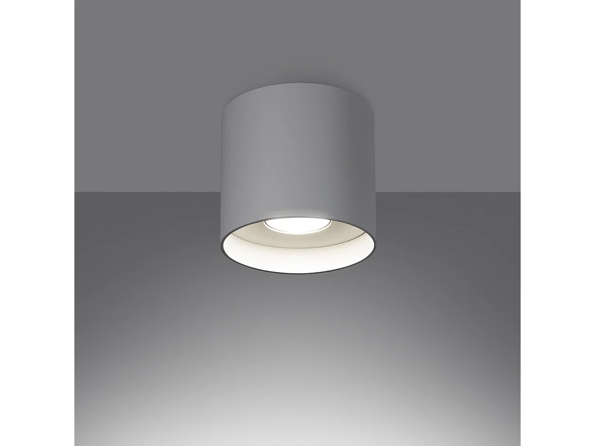Plafondlamp MIKA minimalistisch van  - 1 lichtbronnen - L.12 x H.11 cm - wit
