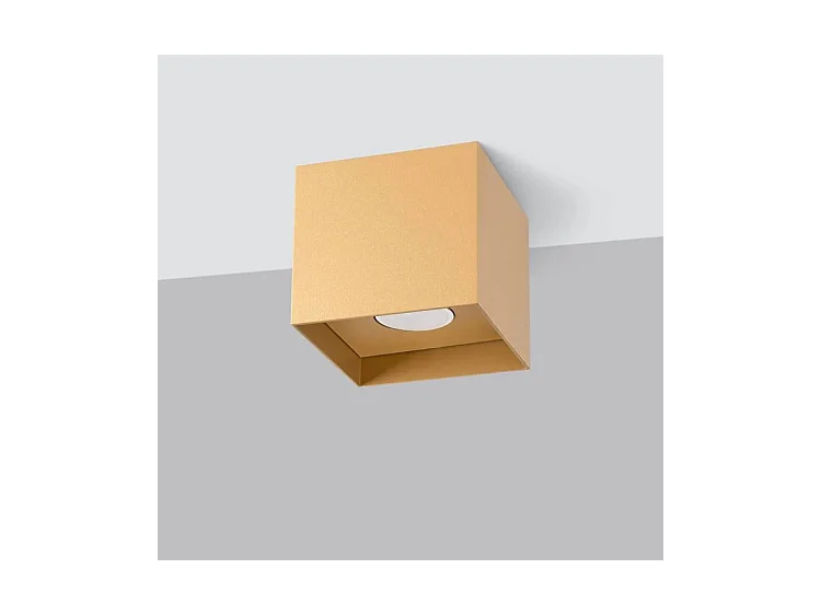 Plafonniers Hati Minimaliste En Aluminium - 1 Sources Lumineuses - L.10 X H.10 Cm - Doré