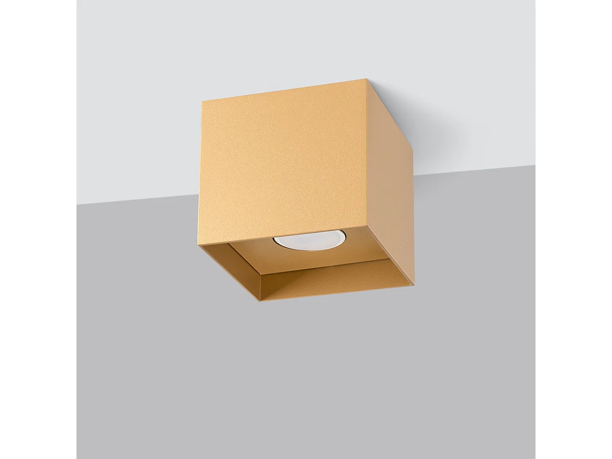 Plafonniers Hati Minimaliste En Aluminium - 1 Sources Lumineuses - L.10 X H.10 Cm - Doré