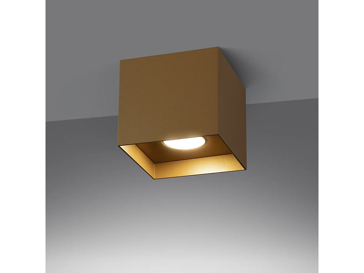 Plafonniers Hati Minimaliste En Aluminium - 1 Sources Lumineuses - L.10 X H.10 Cm - Doré