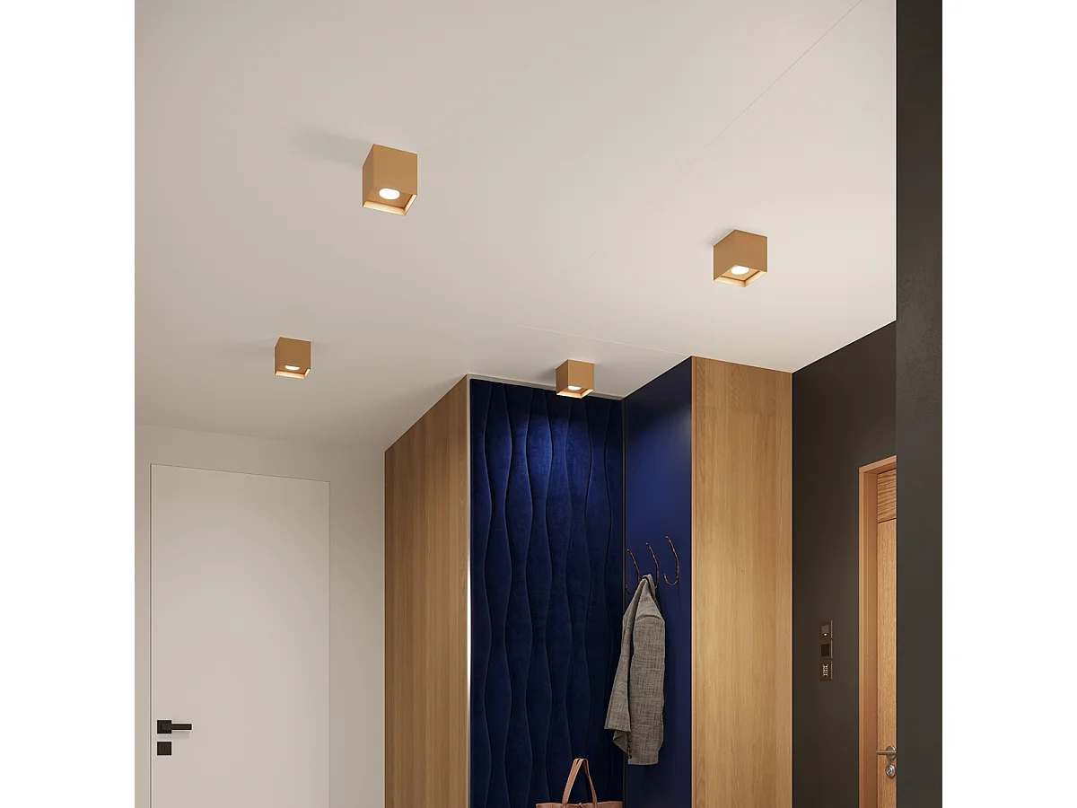 Plafonniers Hati Minimaliste En Aluminium - 1 Sources Lumineuses - L.10 X H.10 Cm - Doré