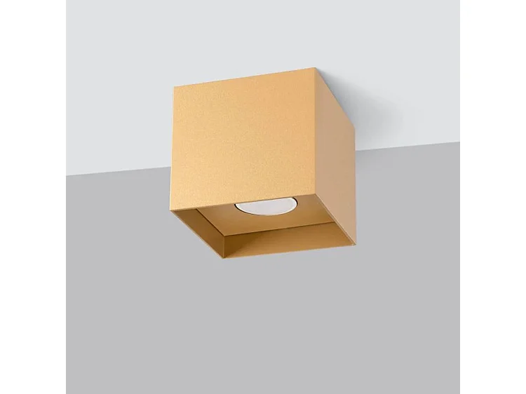 Plafony Minimalistyczny Hati, Aluminium - 1 Źródło - L.10 X H.10 Cm - Złoty