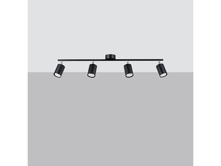 Deckenlampen Lemmi Modern Aus  Stahl - 4 Lichtquellen - L.100 X H. Cm - Schwarz