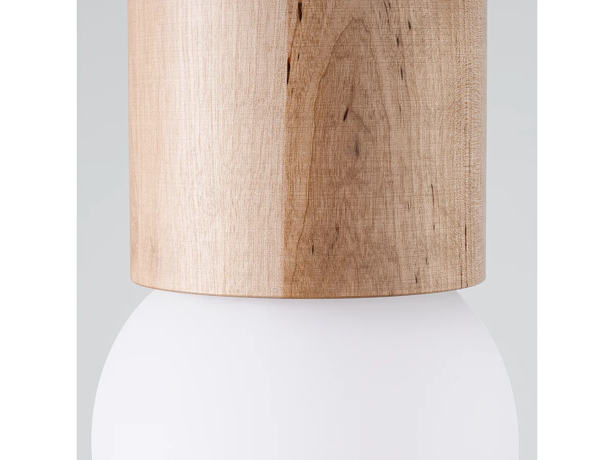 Lampade Da Soffitto Boomo Moderno Di Legna - 1 Sorgenti Luminose - L.12 X A.23 Cm - Legno Naturale