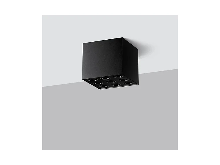 Plafonniers Ozzy Minimaliste En Aluminium - 9 Sources Lumineuses - L.9,5 X H.8,3 Cm - Noir