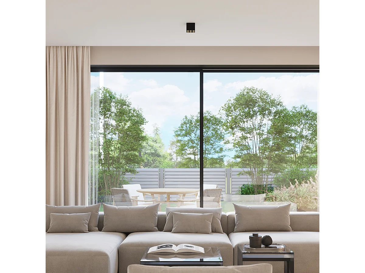 Plafonniers Ozzy Minimaliste En Aluminium - 9 Sources Lumineuses - L.9,5 X H.8,3 Cm - Noir