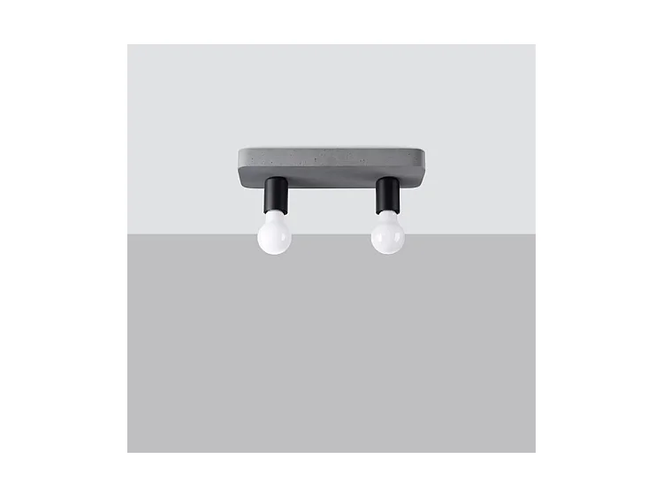 Plafondlampen Tavo Industrieel Van  - 2 Lichtbronnen - L.35 X H.10 Cm - Grijs