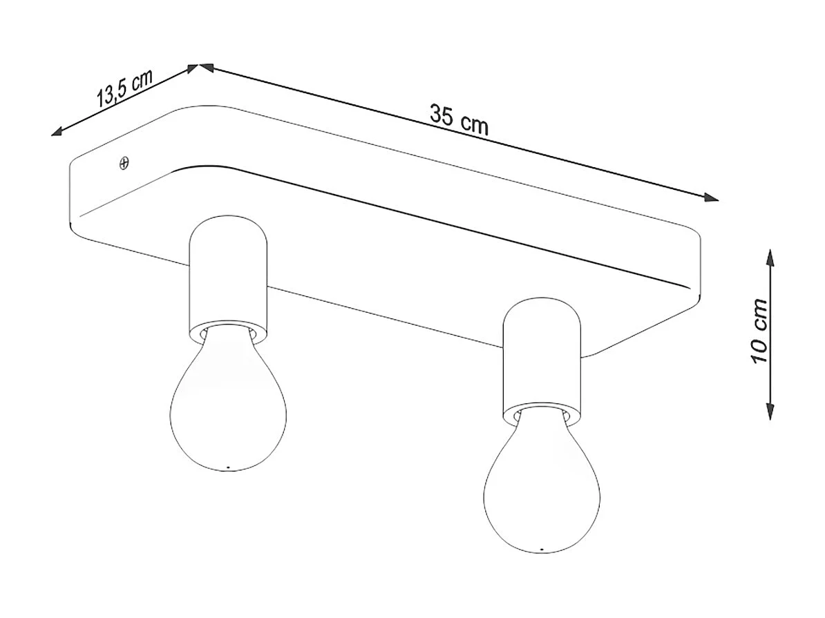 Plafonniers Tavo Industriel En Béton - 2 Sources Lumineuses - L.35 X H.10 Cm - Gris