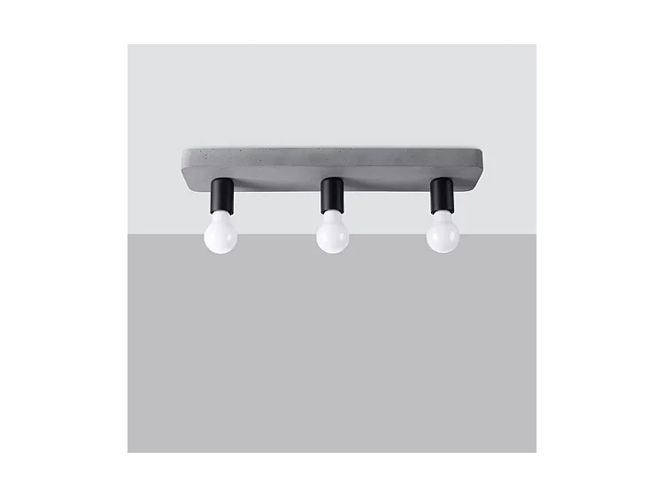 Plafondlampen Tavo Industrieel Van  - 3 Lichtbronnen - L.55 X H.10 Cm - Grijs